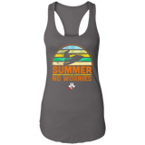 Summer of No Worries (My World)-Ladies Racerback Tank