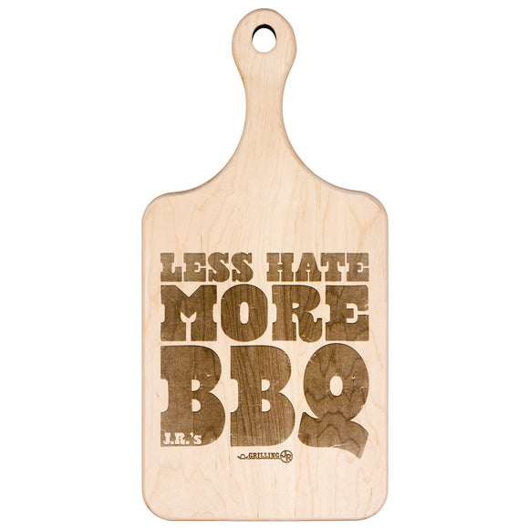 Less Hate More BBQ (GJR)- Maple Cutting Board w/Handle