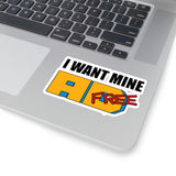 Want Mine AdFree (AFS) Yellow- Kiss-Cut Sticker