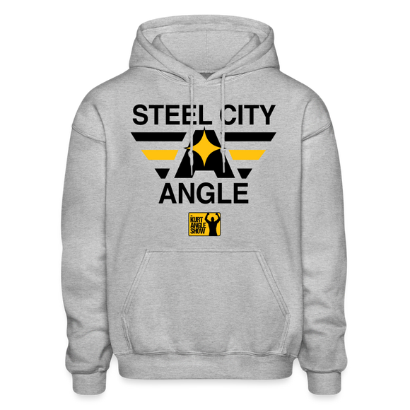 Steel City Angle (KAS- Steelers)- Adult Hoodie - heather gray