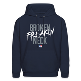 Broken Freakin Neck (KAS)- Men's Hoodie - navy
