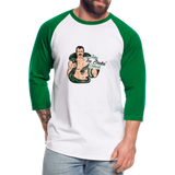 Jake the Snake Vintage Style (Snake Pit) - Baseball T-Shirt - white/kelly green