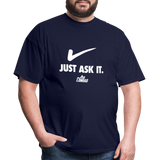 Just Ask It (AFS) White Logo- Unisex Classic T-Shirt - navy