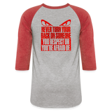 Wise Man (Snake Pit)- Baseball T-Shirt - heather gray/red