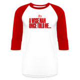 Wise Man (Snake Pit)- Baseball T-Shirt - white/red