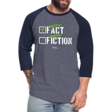 Fact Fiction (Extreme Life)- Baseball T-Shirt - heather blue/navy